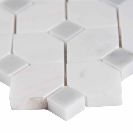 Msi Bianco Dolomite Dotty 12.31 In. X 12.36 In. X 10 Mm Polished Marble Mesh-Mounted Mosaic Tile, 10PK ZOR-MD-0150